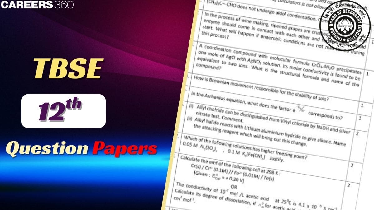 TBSE 12th Question Papers 2025-26: Download Tripura 12th Previous Year Question Paper PDF Here
